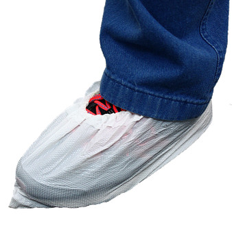 CPE Sticky Shoe Cover, 12in Length,, White, 150 pair/CS