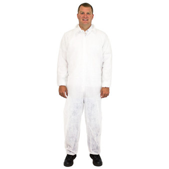 40G Coverall, Polypro, Elastic Wrists/Ankles, White, 4X, 25/CS