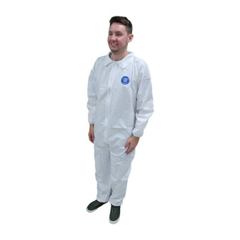 ProMax Coverall, Zip Front, Elastic Wrists/Ankles,White, 5X, 25/CS