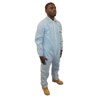PyroMax Fire Resistant Coverall,  Hood, Elastic Wrists/Ankles, Blue, 4X, 25/CS