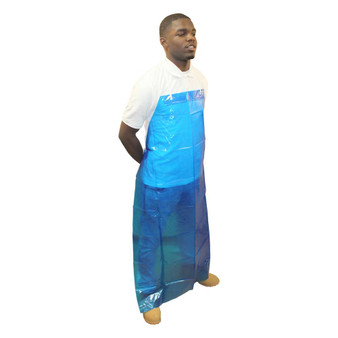 4 MIL Vinyl Alt. Die Cut Apron 35X55 Blue  100/CS