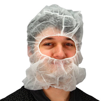 Hood and Beard Cover white  Extra-Long,  100/bg 10bg/CS