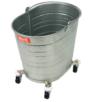Galvanized Steel Oval Bucket with 2 in. Casters 35 qt. Steel, 1 per Case