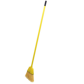 Small Angled Plastic Broom 53 in. Yellow, 6 per Case