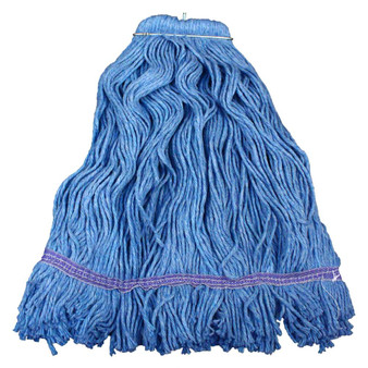 Regular Screw-Type Cut-End Blue Blend Wet Mop Head 32 oz. Blue, 12 per Case