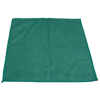 Premium Weight Microfiber Cloth 16 in. x 16 in. Green, 12 per Pack, 15 Packs per Case