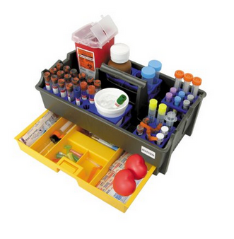 BLOOD, 
    Phlebotomy Tray offers a simple and compact design for the busy phlebotomist or infusion nurse. The Flexi-Phleb has a large carrying capacity without bulk. The tray provides a handy pull-out drawer that is great for storing needles, bandages and other variety of laboratory equipment.
    Offers a simple and compact design for the busy phlebotomist or infusion nurse.
    Provides a handy pull-out drawer that is great for storing needles, bandages and other variety of laboratory equipment.
    Not made with natural rubber latex.
    Packaged: Each