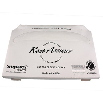 Rest Assured Green Seal Seat Covers ½ Fold 50RA White, 250 Pieces per Each, 20 Eaches per Case