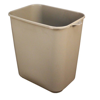 Plastic Soft-Sided Wastebasket 28 qt. Beige, 12 per Case