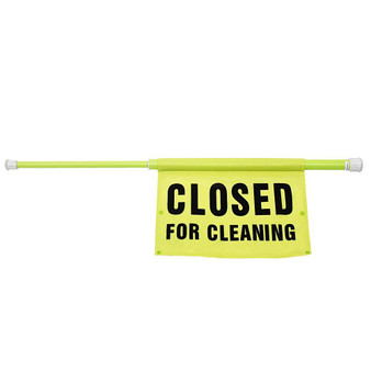 Extendable Safety Pole, CLOSED FOR CLEANING 30-44 in. Fluorescent Green, 6 per Case