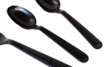 Heavy Weight Polystyrene Tea Spoon, Ebony, 1000 bulk