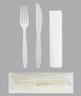 Heavy Weight PS Fork Knife Nap 13 x17, White, 250 KITS