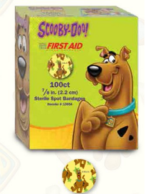 Bandage Adhesive Spot Plastic 7/8in Scooby Sterile Latex Free, BX/100EA