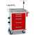 Loaded DETECTO Rescue Series ER Medical Cart, 5 Red Drawers