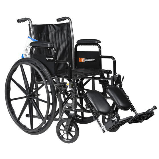DynaRide S2 Wheelchair-20x16inch Seat w/ Detach Full Arm ELR, 1PC/CS