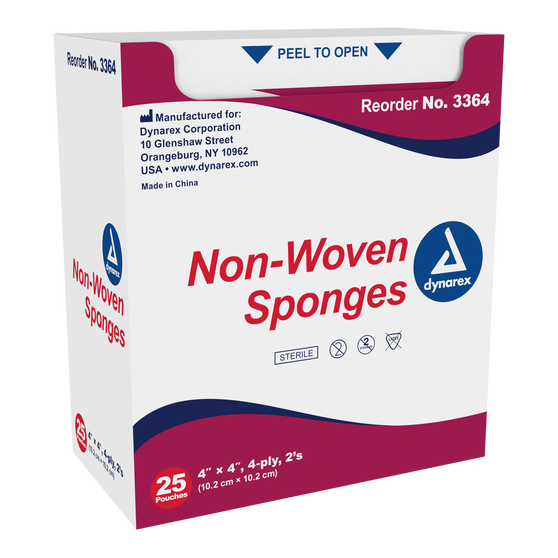 Non-Woven Sponge Sterile 2's, 4"x 4", 4 Ply, 1200/CS