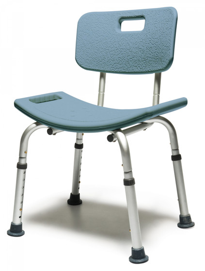 BATH SEAT W/BACK STEEL BLUE - LUMEX UNASSEMBLED