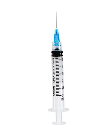Syringe/Needle 1cc 22gx1-1/2" Conventional 100/Bx