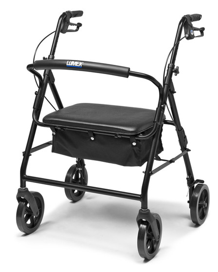 ROLLATOR ALUM IMPERIAL BLACK WALKABOUT CONTOUR, LUMEX