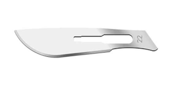 Scalpel Blade Sterile Stainless Steel Size 22 BX/100