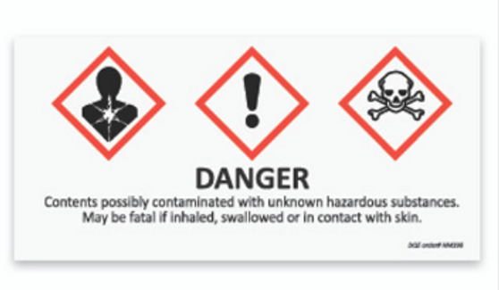 Unknown Hazardous Substances Label, PG