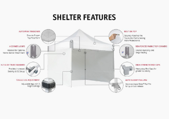 10' x 10' Shelter with Sidewalls, EA