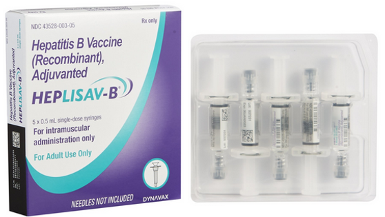 HEPLISAV-B Hepatitis B Vaccine Indicated for People 18 Years of Age and Older 20 mcg / 0.5 mL Injection Prefilled Syringe 0.5 mL