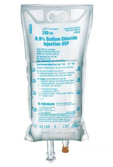 0.9% Sodium Chloride Injection, USP, 250mL, EXCEL® IV Container, Ea