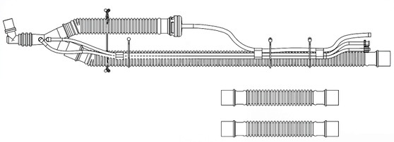 Patient circuit w/o PEEP w/elbow, 22mm SPU  (ReVel Ventilator)