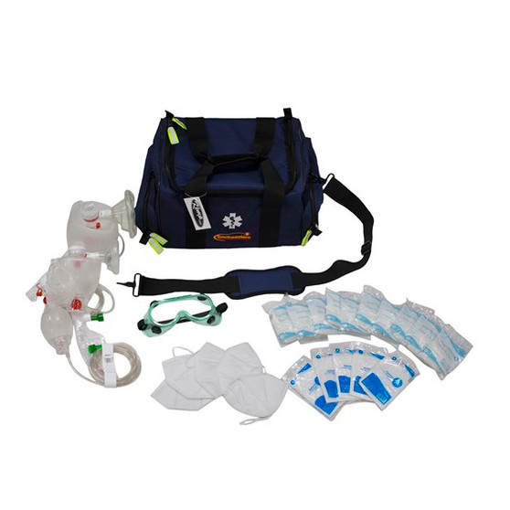 Maxi Trauma Bag with PPE Supply Pack, Navy