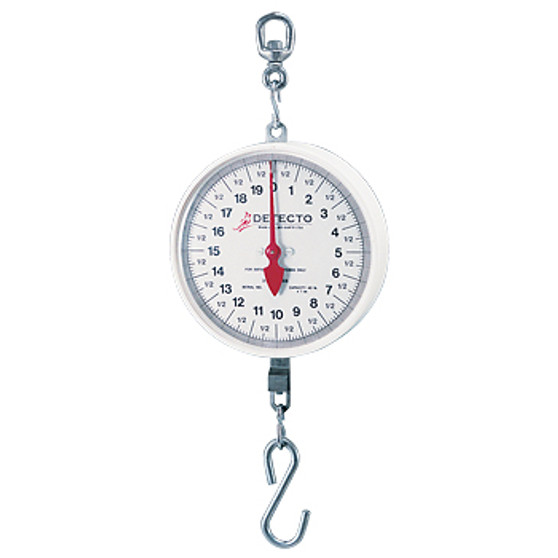 Hanging Dial Scale, 20 lb Capacity, Hook, Double Dial