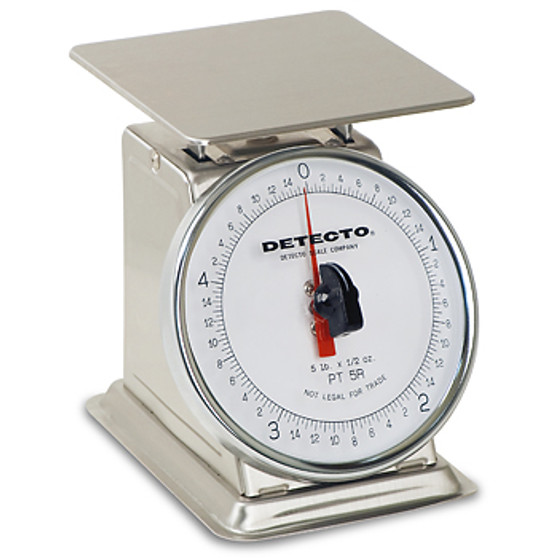 Top Loading Rotating Dial Scale, 5.75" x 5.75", 5 Lb Capacity, Stainless Steel