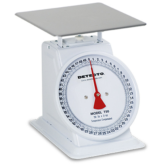 Top Loading Fixed Dial Scale, 50 Lb Capacity, No Bowl