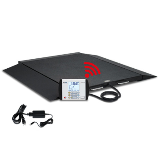 Wheelchair Scale, Portable, Digital, 1000 lb x .2 lb / 450 kg x .1 kg, BT / WiFi, AC Adapter