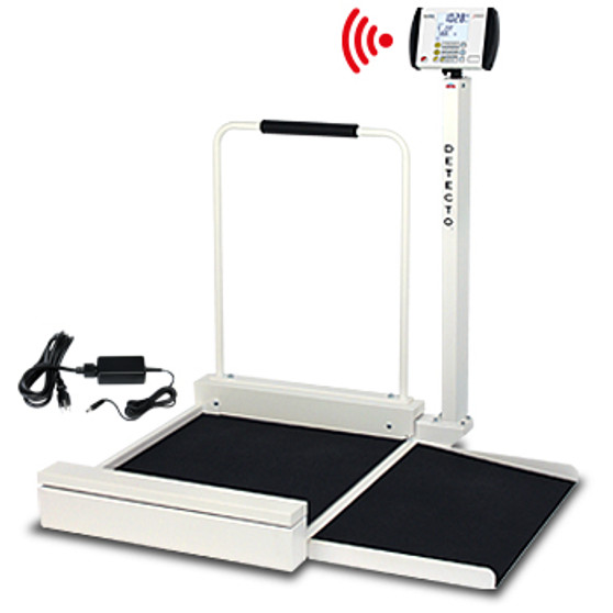 Wheelchair Scale, Stationary, Digital, 800 lb x .2 lb / 360 kg x .1 kg, BT / WiFi, AC Adapter