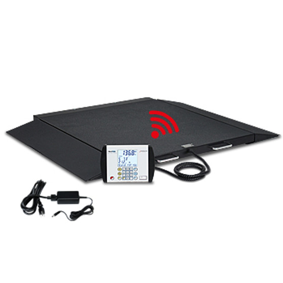 Wheelchair Scale, Portable, Digital, 1000 lb x .2 lb / 450 kg x .1 kg, BT/WiFi, AC Adapter