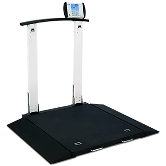 Wheelchair Scale, Portable, Digital, Folding Column, 1000 lb x .2 lb / 450 kg x .1 kg
