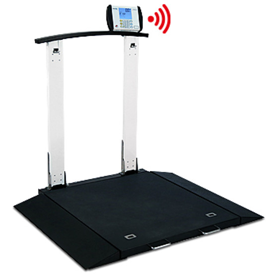 Wheelchair Scale, Portable, Digital, Folding Column, 1000 lb x .2 lb / 450 kg x .1 kg, BT / WiFi