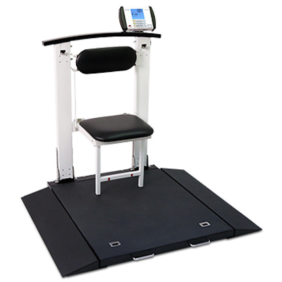 Wheelchair Scale, Portable, Digital, Folding Column & Seat, 1000 lb x .2 lb / 450 kg x .1 kg