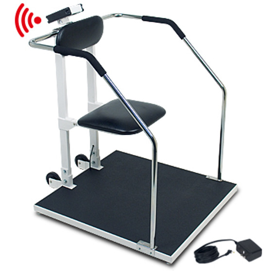 Bariatric Scale, Digital, 1000lb x .2lb / 450kg x .1kg, 32"x34" Platform, Seat, BT/Wifi, AC Adaptor