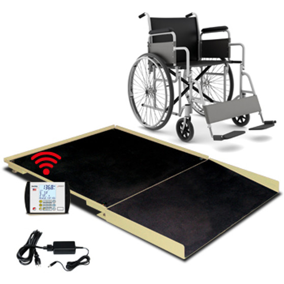 Floor Scale, 3' x 3', 1000 Lb Capacity, Ramp, MV1 Indicator, BT / WiFi, AC Adapter