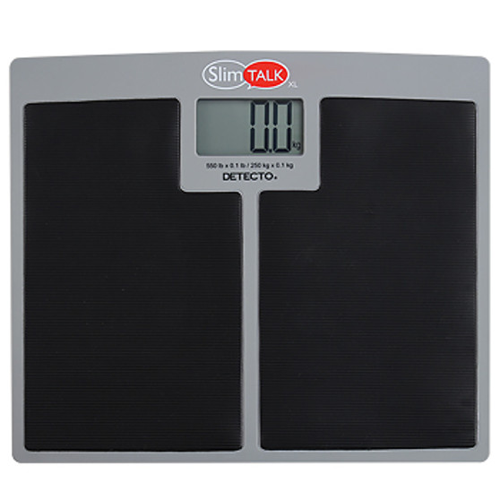 Talking Home Health Scale, 550 lb x 0.1 lb / 250 kg x 0.1 kg, Black Rubber Mat