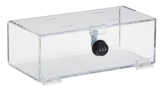 CLEAR ACRYLIC REFRIG LOCK BOX W/ COMBINATION LOCK