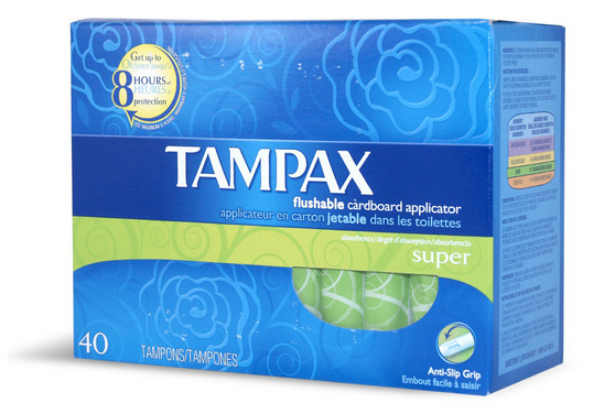 Pad Sanitary Tampex Super Absorbency Non-Sterile Unscented, BX/40EA