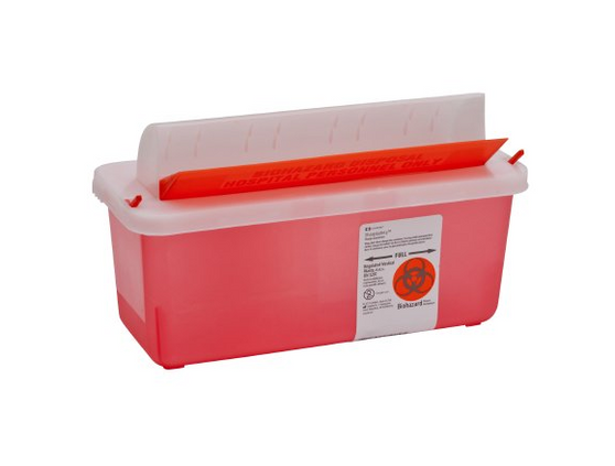 Sharps Container Transparent Red Mailbox 5qt, EA