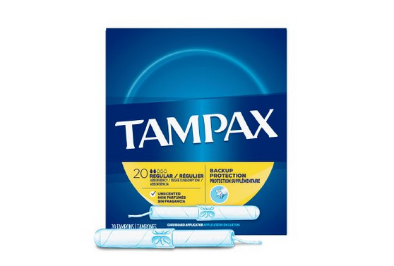 Tampon Tampex Regular Absorbency Unscented, BX/20EA