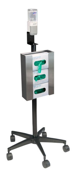 MOBILE GLOVE AND SANITIZER STAND