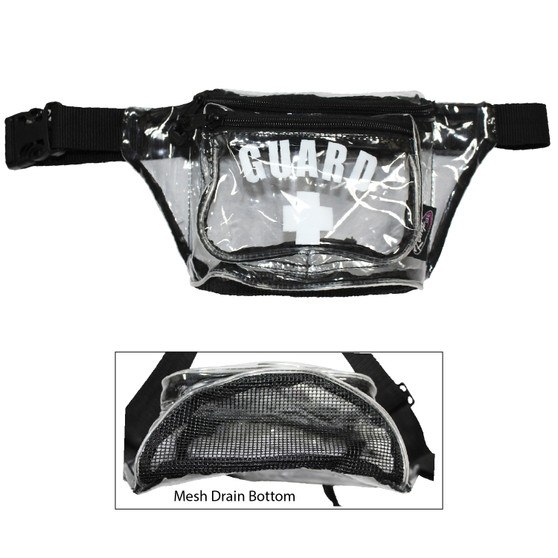 Hip Pack with Mesh Drain and GUARD Logo, Clear