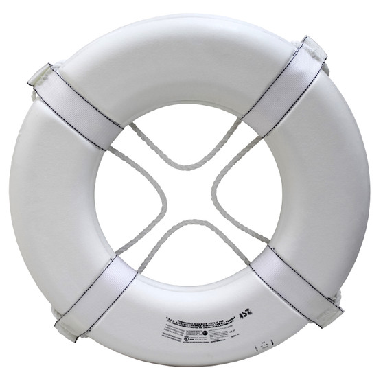 24" Ring Buoy, USGC Approved, White ($1 discount for case 6 pcs)