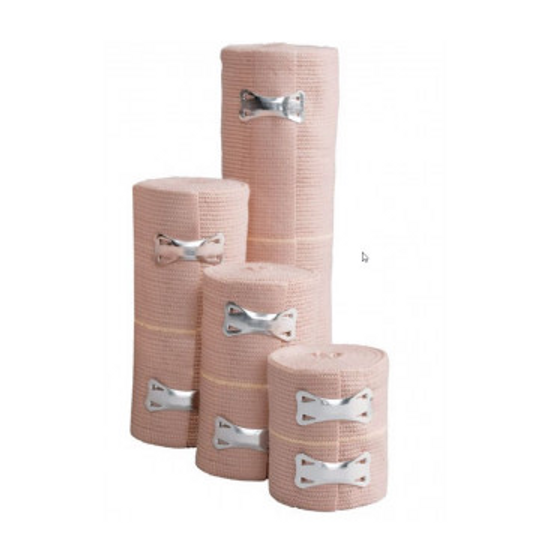 Bandage Elastic W/ Clips 4in x 5yd, DZ/12EA